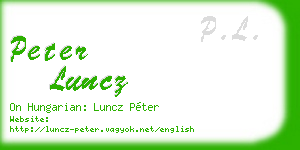 peter luncz business card
